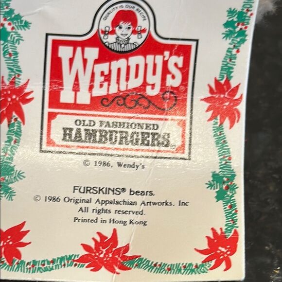 Vintage Wendy's Furskins Teddy Bear 1986 Plush Toy Christmas Farmer with 7”. - Picture 6 of 7